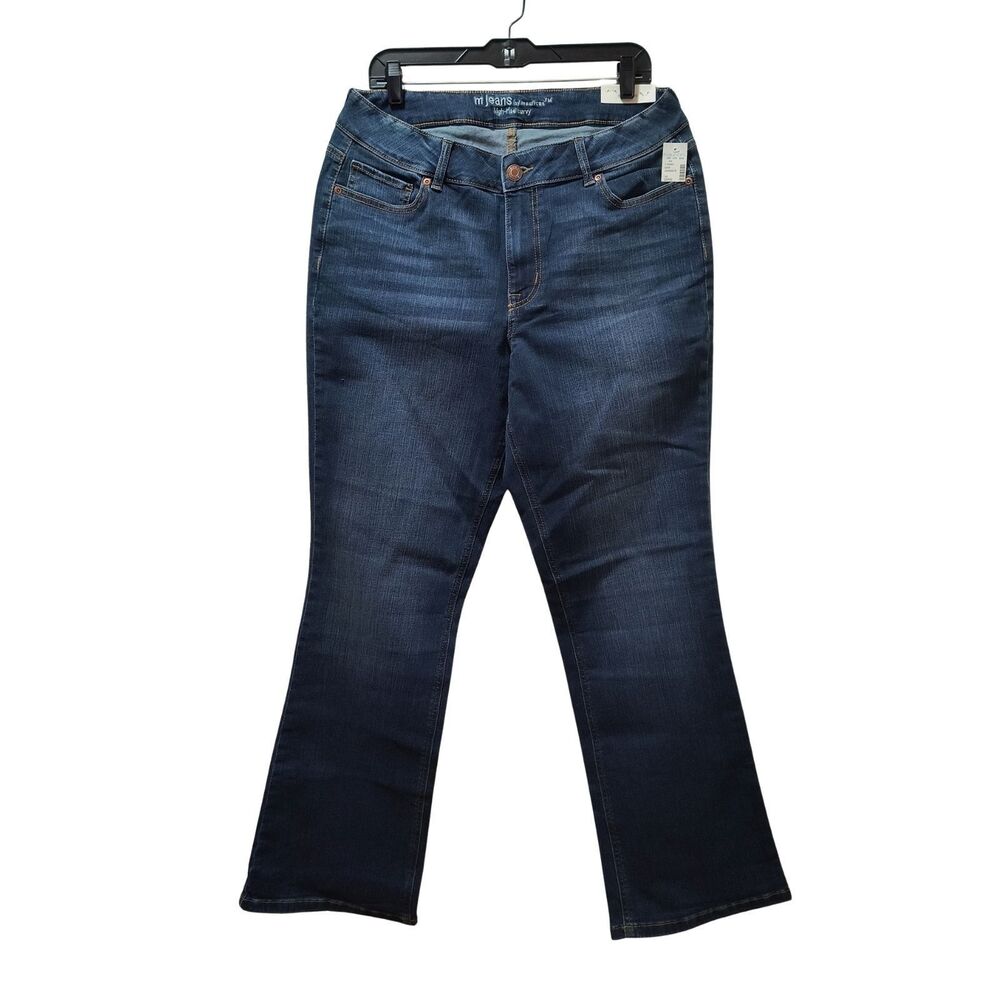 M Jeans by Maurices Slim Boot Curvy High Rise Jeans 16 Long Blue Stretch Denim